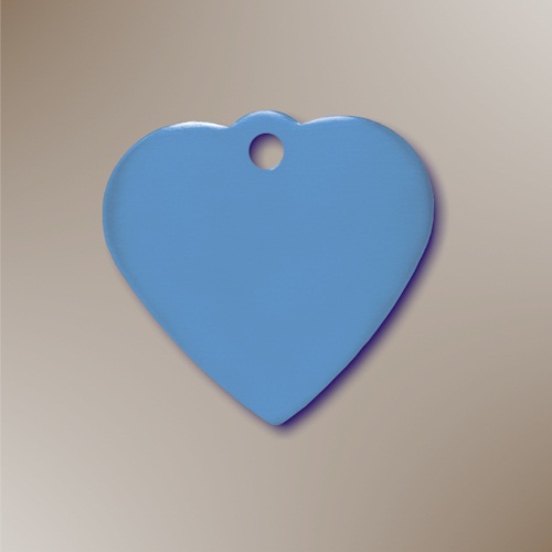 Aluminium Heart 25mm LIGHT BLUE (Pack of 10)