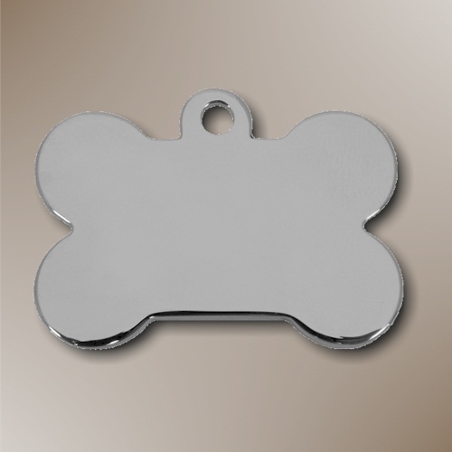 Silver Bone Tag - 38mm wide - 5-PACK